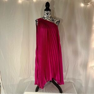 NWT Banana Republic Accordian Pleated One-Shoulder Swing Dress Dress M Tall